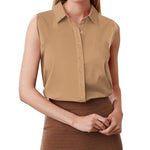 Sleeveless Button Down Tank Tops - Nadorine (Us Only)