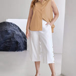 Sleeveless Button Down Tank Tops - Nadorine (Us Only)