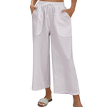 Nadorine Cotton Linen Pants Wide Leg Long Palazzo Pants