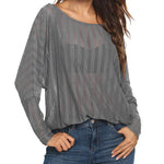 Long Sleeve Mesh Sheer Shirt - Nadorine (Us Only)