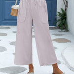 Nadorine Cotton Linen Pants Wide Leg Long Palazzo Pants