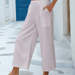 Nadorine Cotton Linen Pants Wide Leg Long Palazzo Pants