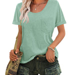 Nadorine Women's Chest Pocket T Shirt Blouses Tops