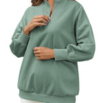 Nadorine Women Sweatshirts Quarter Zip Stand Collar Pullovers Fleece Workout Hoodies Y2K Clothes