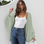 Nadorine Open Front Oversized Batwing Sleeve Knit Cardigan