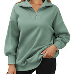 Nadorine Women Sweatshirts Quarter Zip Stand Collar Pullovers Fleece Workout Hoodies Y2K Clothes