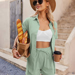 Nadorine 2 Piece Linen Set Lounge Beach Set