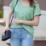 Nadorine Women's Chest Pocket T Shirt Blouses Tops
