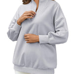 Nadorine Women Sweatshirts Quarter Zip Stand Collar Pullovers Fleece Workout Hoodies Y2K Clothes