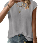Nadorine Cap Sleeve Sweater Vest Sleeveless Knit Tops