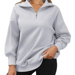 Nadorine Women Sweatshirts Quarter Zip Stand Collar Pullovers Fleece Workout Hoodies Y2K Clothes