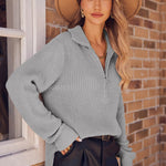 Nadorine Long Sleeve Oversized Knit Sweater Tops