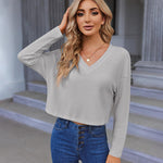 Nadorine Women Long Sleeve Tops Waffle Knit Shirts