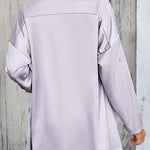 Womens Oversized Blazer Jackets Satin Roll Sleeve Open Front Casual Work Cardigan Jacket with Pockets - Nadorine (Us Only)
