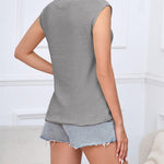 Nadorine Cap Sleeve Sweater Vest Sleeveless Knit Tops