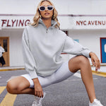 Nadorine Women Sweatshirts Quarter Zip Stand Collar Pullovers Fleece Workout Hoodies Y2K Clothes