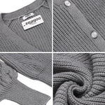 Lantern Sleeve Button Down Cable Knit Sweate - Nadorine (Us Only)