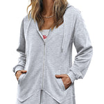 Women Zip Up Hoodies Fleece Lined Tunic Sweatshirt Long Casual Hoodie Jacket with Pockets - Nadorine (Us Only)