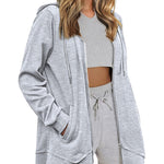 Women Zip Up Hoodies Fleece Lined Tunic Sweatshirt Long Casual Hoodie Jacket with Pockets - Nadorine (Us Only)