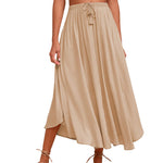 High Waisted Flowy Elastic Skirts , Lightweight Long Skirts - Nadorine (Us Only)