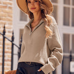 Nadorine Long Sleeve Oversized Knit Sweater Tops