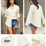 Nadorine Cotton Linen Shirts Tops