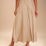 High Waisted Flowy Elastic Skirts , Lightweight Long Skirts - Nadorine (Us Only)