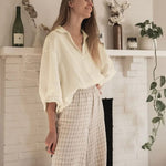 Nadorine 3/4 Sleeve Shirts Button Down Beach Cover Up