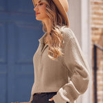 Nadorine Long Sleeve Oversized Knit Sweater Tops