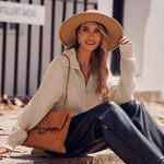 Nadorine Long Sleeve Oversized Knit Sweater Tops