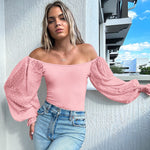 Puff Long Sleeve Bodysuit Leotard Sheer Top - Nadorine (Us Only)