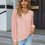 Nadorine Women's Blouses Dressy Casual V Neck Top