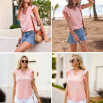 Shirts Short Sleeve Loose T Shirt Blouses - Nadorine (Us Only)