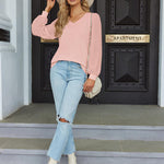 Nadorine Women's Blouses Dressy Casual V Neck Top