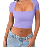 Nadorine Short Sleeve Square Neck T Shirt