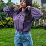 Women's Frill Mock Neck Blouse Long Sleeve Ruffle Shirt Top Elegant Office Tops S-XXL - Nadorine (Us Only)