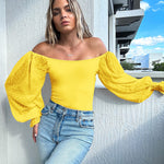 Puff Long Sleeve Bodysuit Leotard Sheer Top - Nadorine (Us Only)