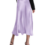 Satin Zipper Elegant Work Skirts - Nadorine (US Only)