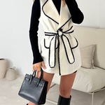 Rose Black Tailored Contrast Trim Vest Waistcoat