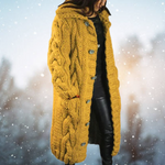 Sjoukje | Long Cable Knit Hooded Cardigan