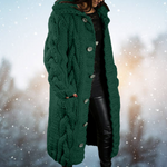 Sjoukje | Long Cable Knit Hooded Cardigan