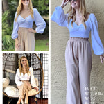 Puff Sleeve Twist Knot Front Tops Bodysuit - Nadorine (Us Only)