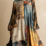 Loose and stylish urban-style printed maxi dress