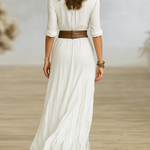 Aurora | Linen-Blend Pleated Maxi Dress