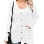 Zeagoo Women's V Neck Button Long Cardigan Sweater