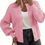Essential Comfy Crew Neck Knit Cardigan (US Only)