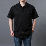 Men's Cotton Button Down Shirt | Vintage Cargo Style for Casual Comfort