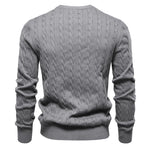 Men's Cotton Knit Sweater | Classic Twist Design with Playful Giraffe Embroidery | Soft Touch Comfort