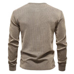 Men's Cotton Long Sleeve Henley T-Shirt | Casual Autumn Essential