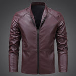 Men's Faux PU Leather Motorcycle Jacket | Bold Structured Autumn Style